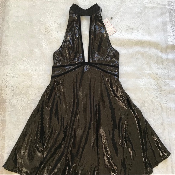 🔻sale Free people sequin halter backless dress - Picture 3 of 7